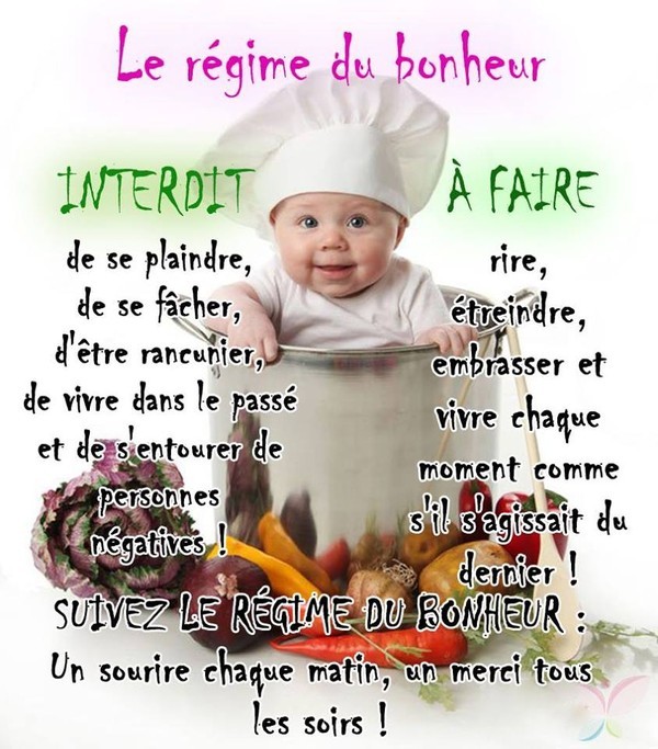 Les Nouveaux Chapitres Du Bonheur LE REGIME DU BONHEUR